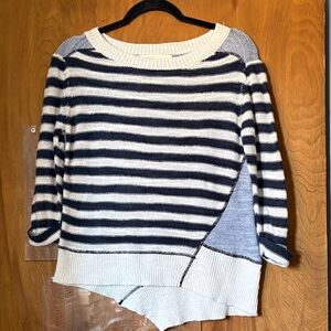Curio Striped Navy and White Sweater